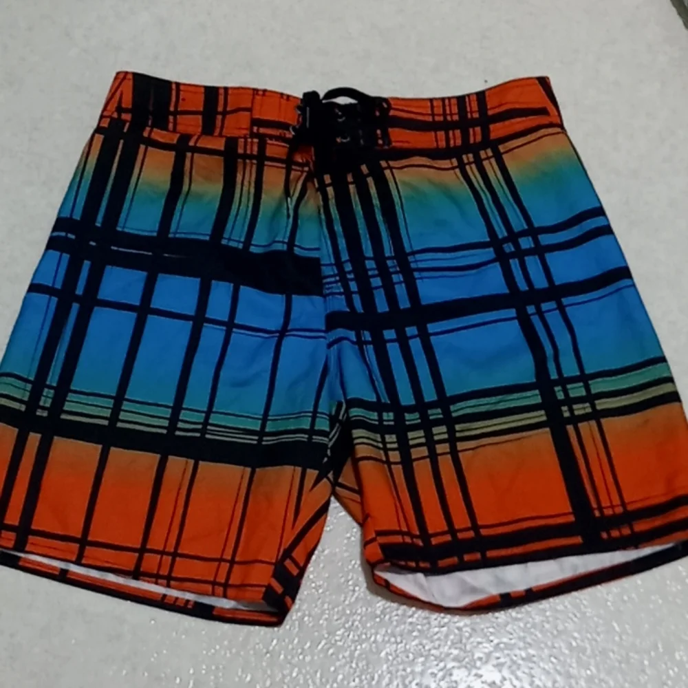 Hang ten board shorts size 36 blue orange and gree - Picture 1 of 3